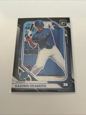 2026 Panini Donruss Optic - Kazuma Okamoto #18 RC Black Circles Prizm Blue Jays